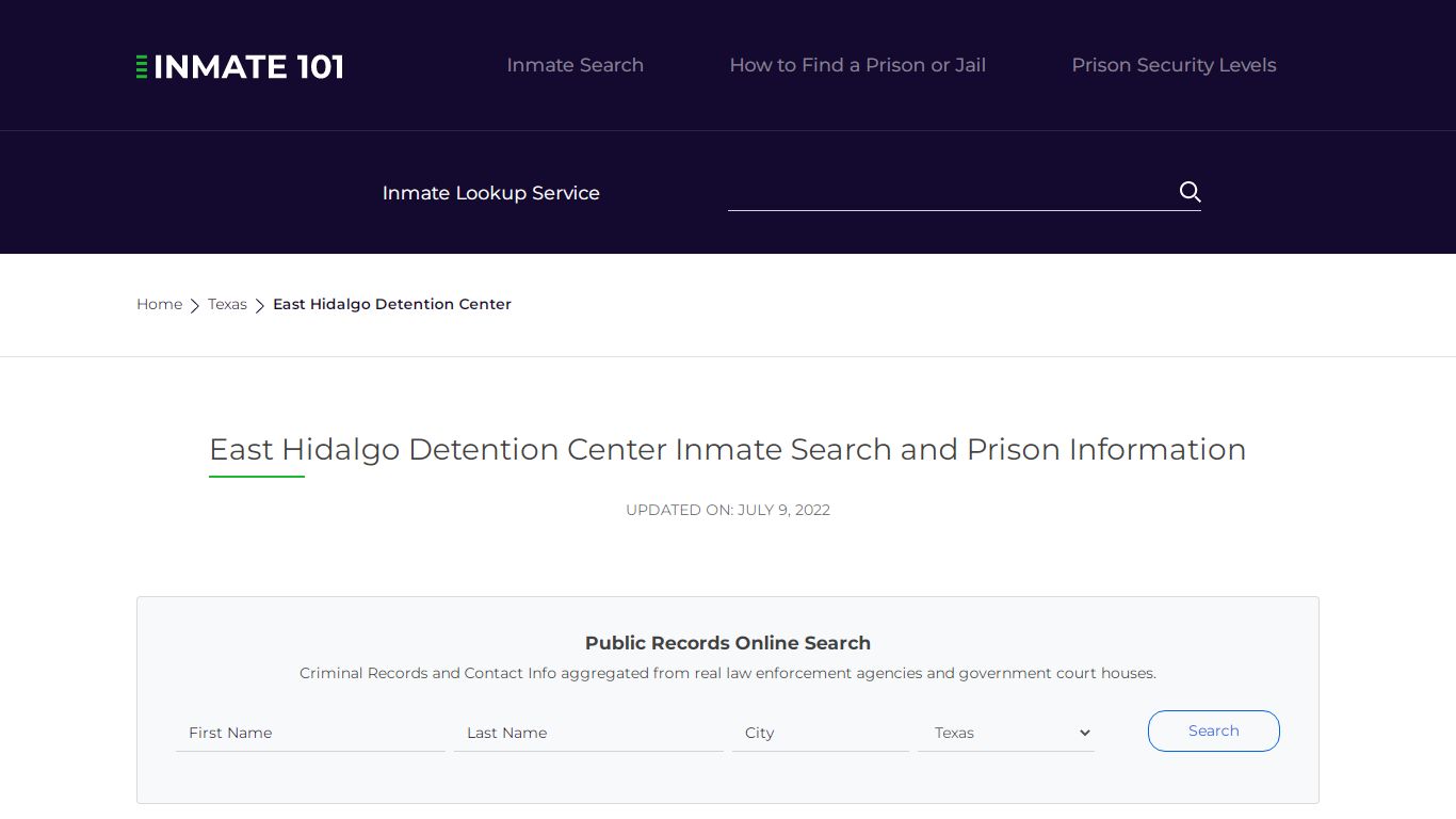 East Hidalgo Detention Center Inmate Search, Visitation ...