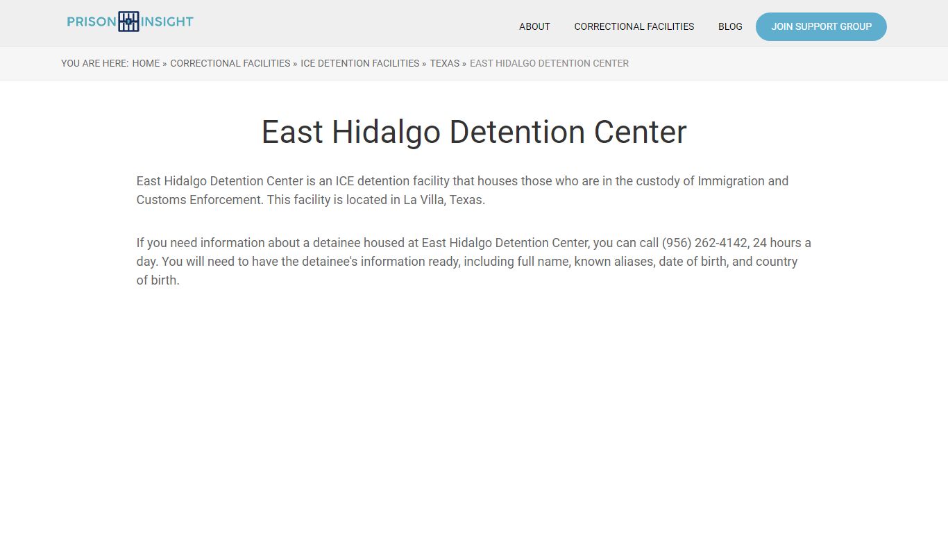 East Hidalgo Detention Center - Prison Insight